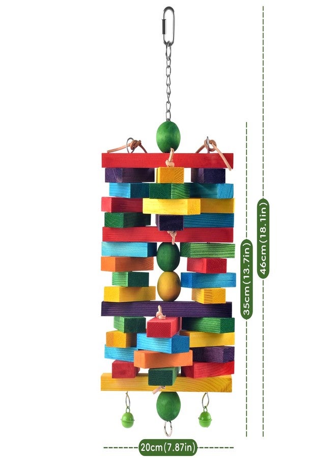 ERKOON Extra Large Bird Parrot Toys for Macaws, African Grey, Amazon Parrots Multicolored Natural Wooden Blocks Parrot Chewing Toy Bird Cage Bite Toy - Image 2